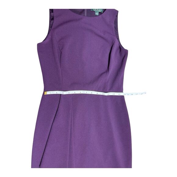 LAUREN RALPH LAUREN Women’s Purple Violet Waist Detail Dress Size 4 Elegant Fit - Picture 7 of 10